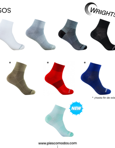 Catálogo Calcetines Doble Capa Antiampollas Coolmesh II Quarter WrightSock PiesComodos - Colores Lisos exist