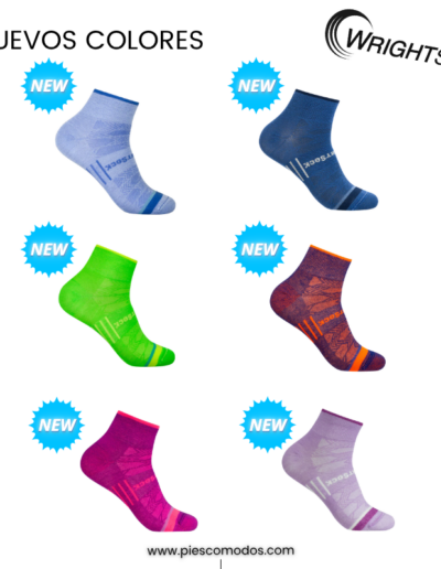 Catálogo Calcetines Doble Capa Antiampollas Coolmesh II Quarter WrightSock PiesComodos - Colores Nuevos
