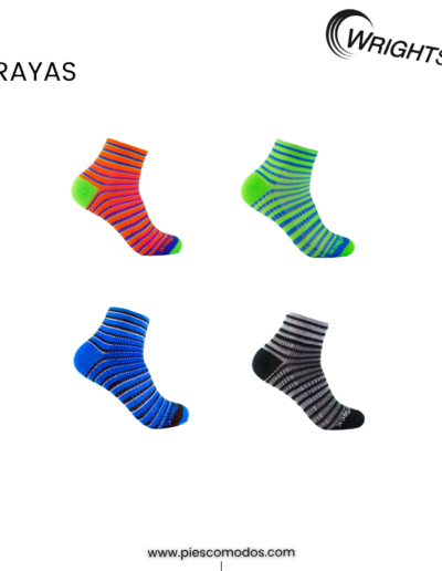 Catálogo Calcetines Doble Capa Antiampollas Coolmesh II Quarter WrightSock PiesComodos - Estampado Rayas